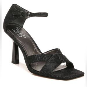 Franco Sarto Rania Ankle Strap Sandal - black glitter - size 7.5